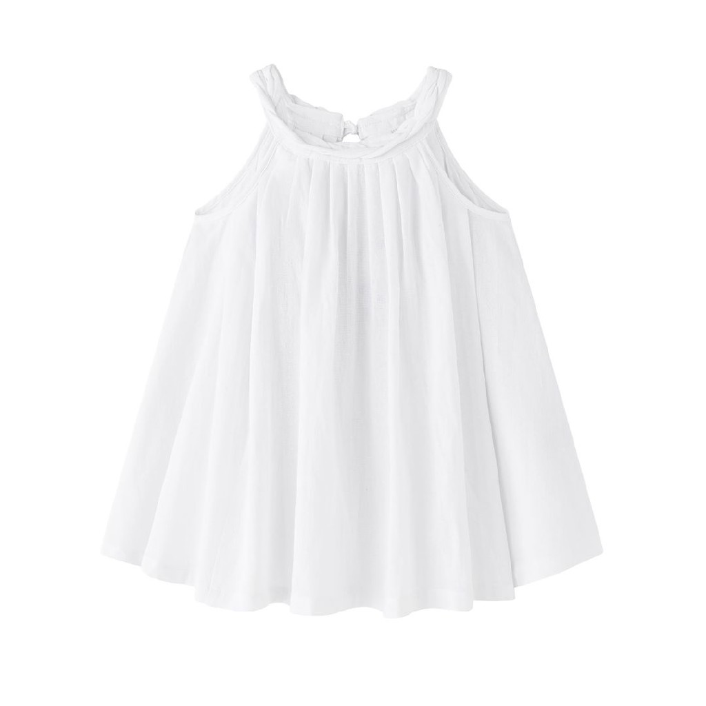 Vestido niña y bebé niña de algodón blanco 95858