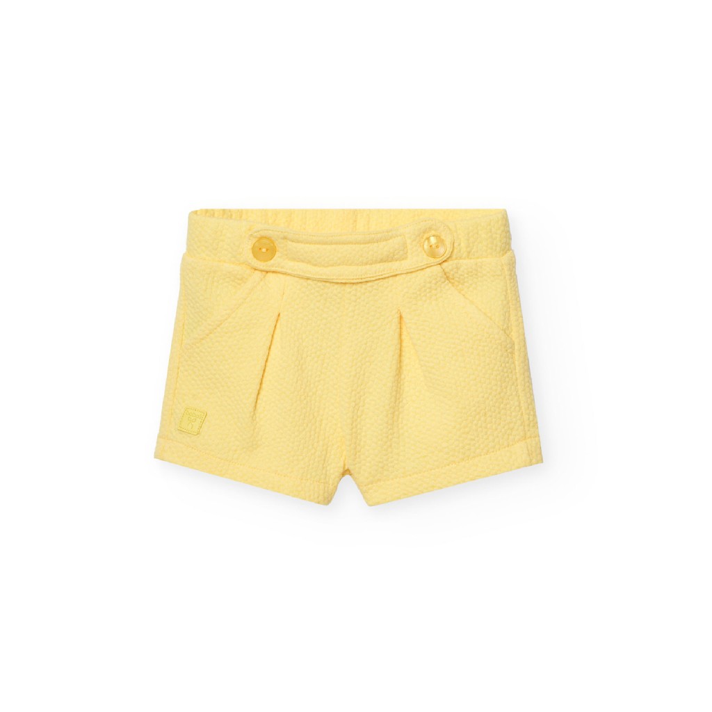 Pantalón corto niña elástico amarillo 211149