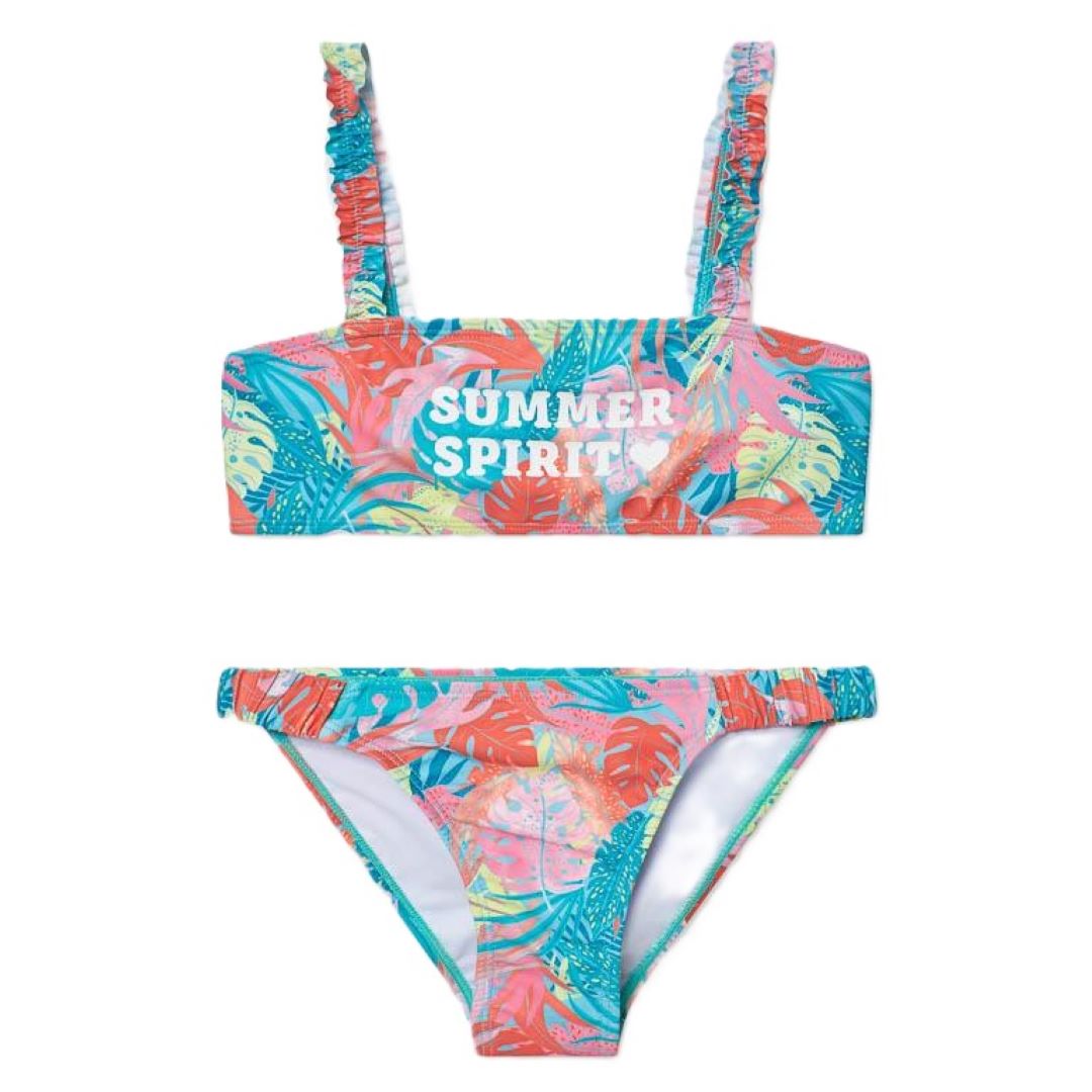 Bikini niña hojas de colores 25011